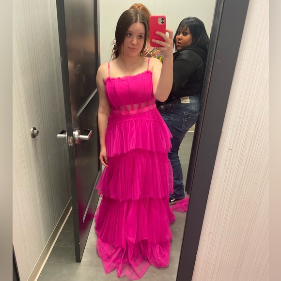 dillards Dresses Hot Pink Prom Dress Poshmark